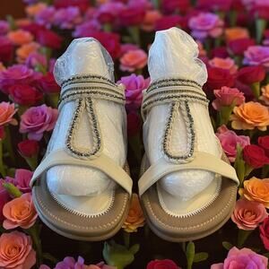 UBFEN Beige Women's Sandals Shoes Slip On's Size 10 New Designer Bohemian